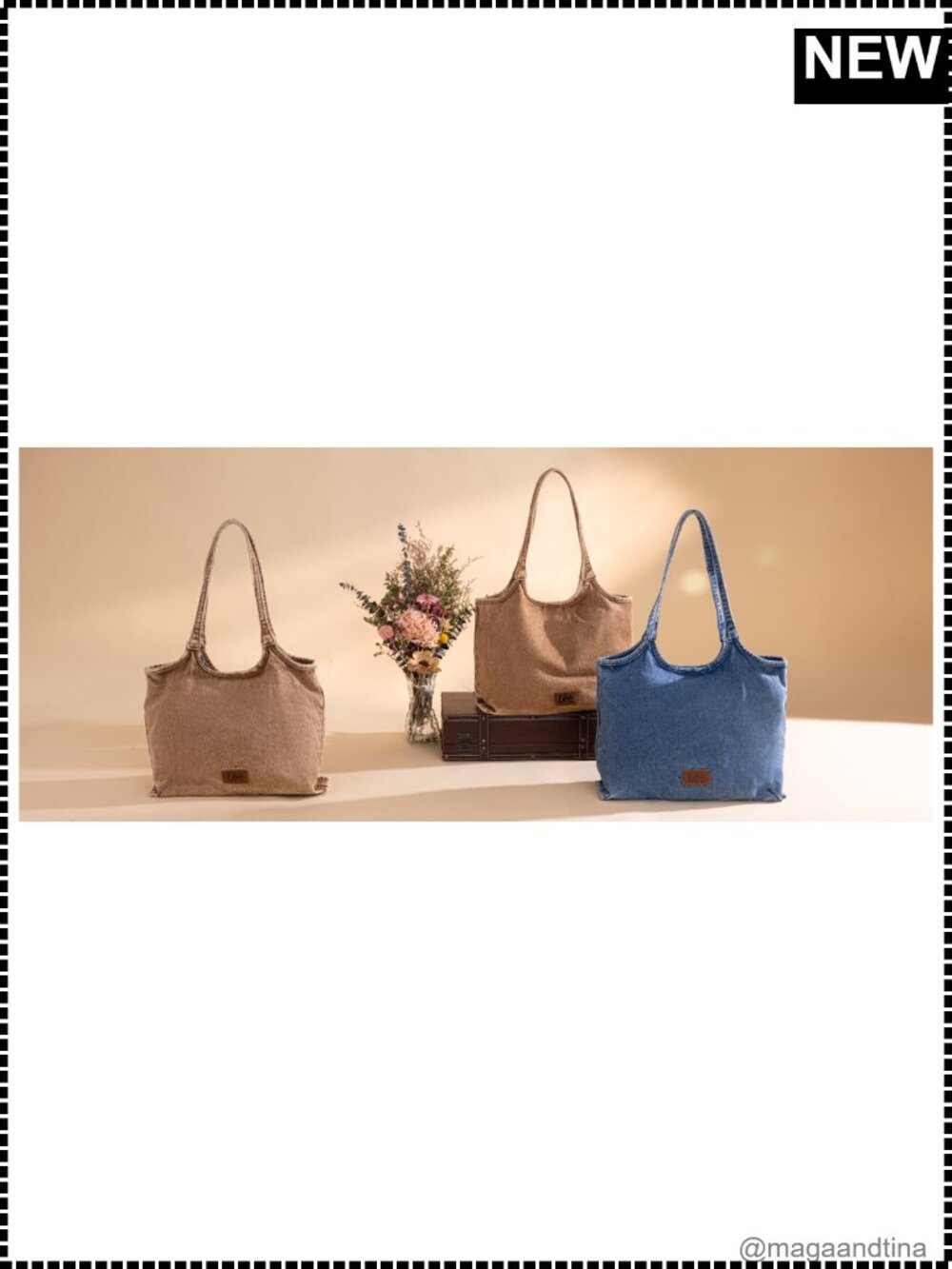 Denim Tote Bag for Women Lightweight Hobo Shoulder Purse Work Travel - Picture 6 of 6